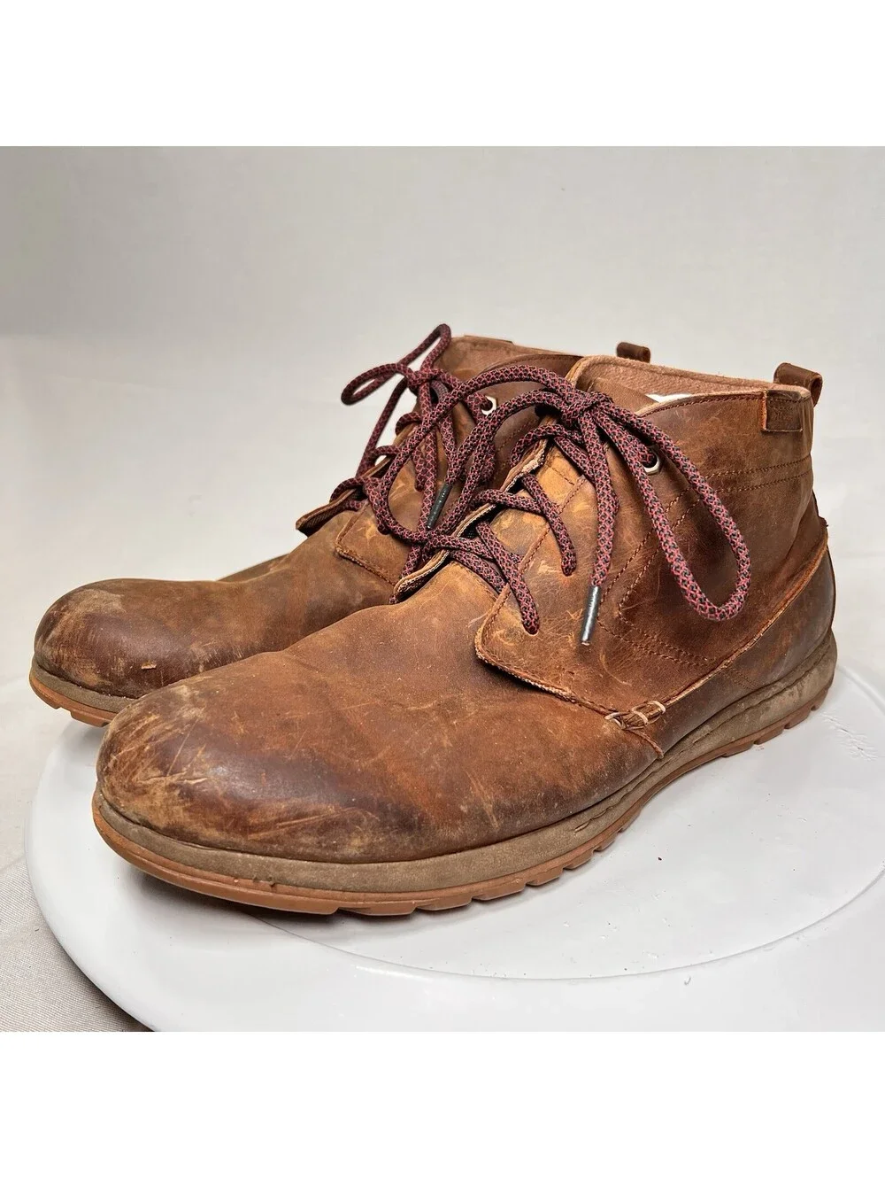 Columbia Davenport Chukka Waterproof Brown Leather Boots Men's Size 14
